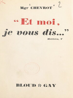 cover image of Et moi, je vous dis...